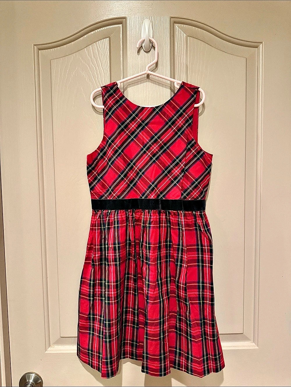 crewcuts Holiday Red Tartan Plaid Dress Girls Plaid Dress in Red & Black Size 8
